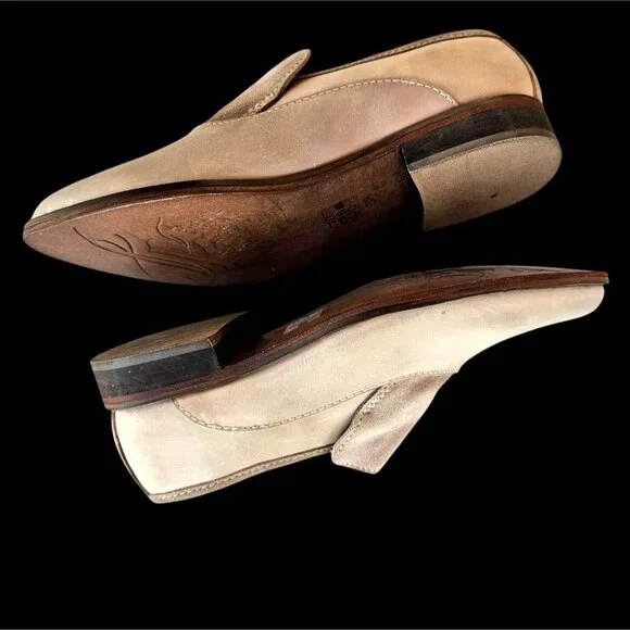 Free People Beige Leather Suede Loafers Women’s 38 Made in India - Picture 5 of 12